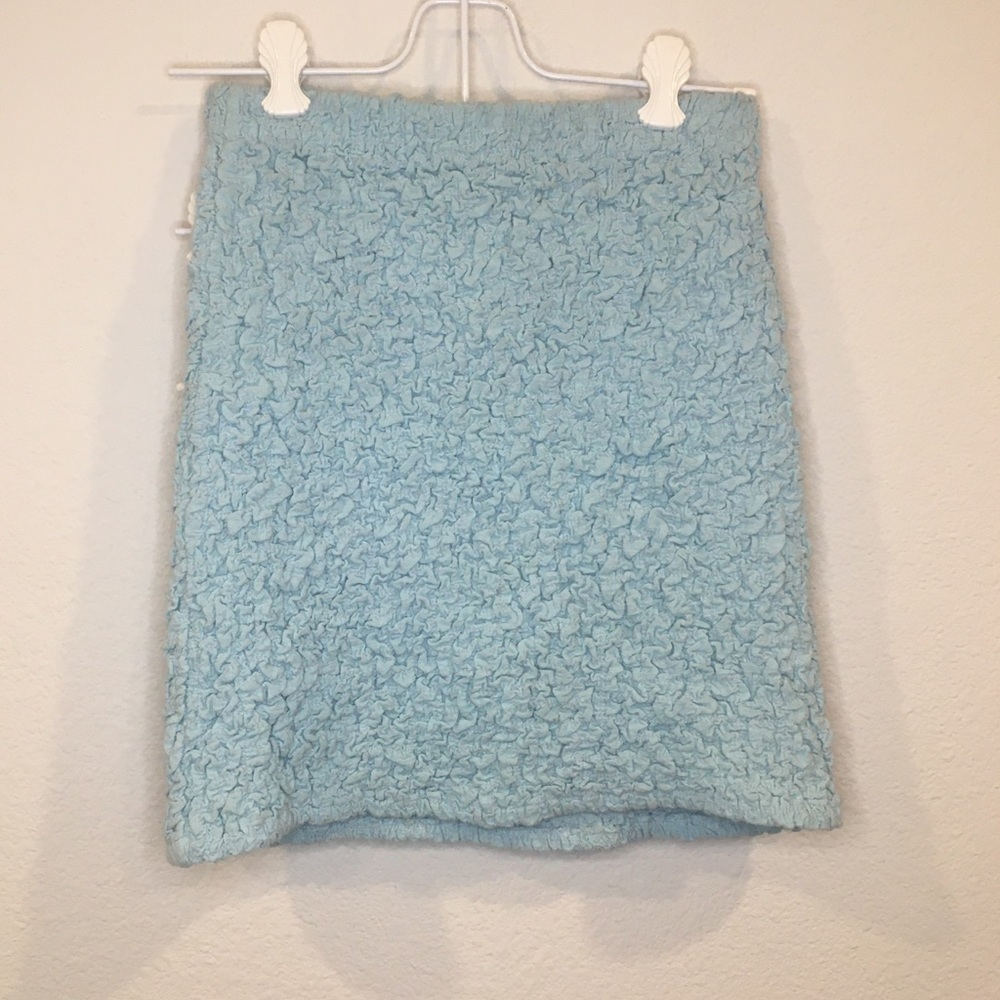 Free People XSmall light blue touched bunched skirt